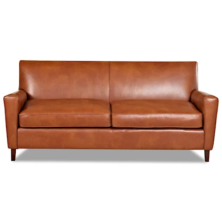 Contemporary 78-Inch Leather Sofa